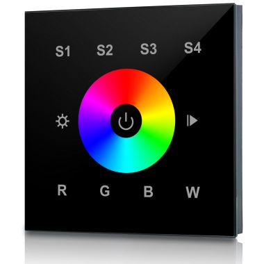 welegance rgbw z1 dmx controlador panel tacto pared 1 zona europa 502 luz tiras focos led negro